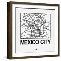 White Map of Mexico City-NaxArt-Framed Art Print