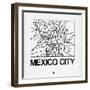 White Map of Mexico City-NaxArt-Framed Art Print