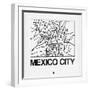 White Map of Mexico City-NaxArt-Framed Art Print