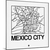 White Map of Mexico City-NaxArt-Mounted Art Print