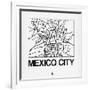 White Map of Mexico City-NaxArt-Framed Art Print