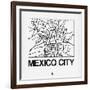 White Map of Mexico City-NaxArt-Framed Art Print