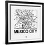 White Map of Mexico City-NaxArt-Framed Art Print