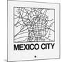 White Map of Mexico City-NaxArt-Mounted Art Print
