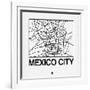 White Map of Mexico City-NaxArt-Framed Art Print