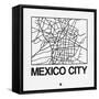 White Map of Mexico City-NaxArt-Framed Stretched Canvas