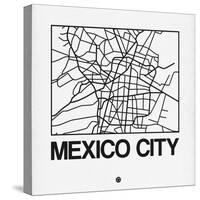 White Map of Mexico City-NaxArt-Stretched Canvas