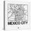 White Map of Mexico City-NaxArt-Stretched Canvas