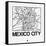 White Map of Mexico City-NaxArt-Framed Stretched Canvas