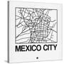 White Map of Mexico City-NaxArt-Stretched Canvas