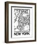 White Map of New York-NaxArt-Framed Art Print