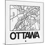 White Map of Ottawa-NaxArt-Mounted Art Print