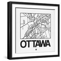 White Map of Ottawa-NaxArt-Framed Art Print