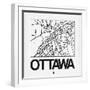 White Map of Ottawa-NaxArt-Framed Art Print