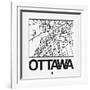 White Map of Ottawa-NaxArt-Framed Art Print