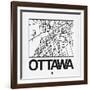 White Map of Ottawa-NaxArt-Framed Art Print