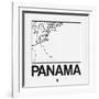 White Map of Panama-NaxArt-Framed Art Print