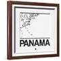 White Map of Panama-NaxArt-Framed Art Print