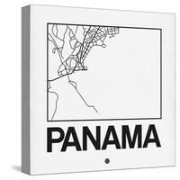 White Map of Panama-NaxArt-Stretched Canvas