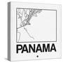 White Map of Panama-NaxArt-Stretched Canvas