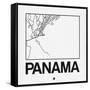 White Map of Panama-NaxArt-Framed Stretched Canvas