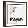 White Map of Panama-NaxArt-Framed Art Print