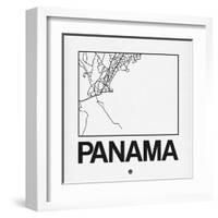 White Map of Panama-NaxArt-Framed Art Print