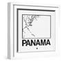 White Map of Panama-NaxArt-Framed Art Print