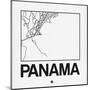 White Map of Panama-NaxArt-Mounted Art Print