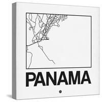 White Map of Panama-NaxArt-Stretched Canvas