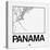 White Map of Panama-NaxArt-Stretched Canvas