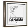 White Map of Panama-NaxArt-Framed Art Print