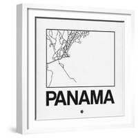 White Map of Panama-NaxArt-Framed Art Print