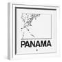 White Map of Panama-NaxArt-Framed Art Print