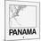 White Map of Panama-NaxArt-Mounted Art Print