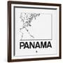 White Map of Panama-NaxArt-Framed Art Print