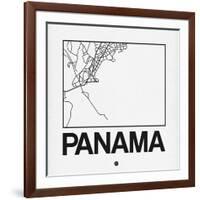 White Map of Panama-NaxArt-Framed Art Print