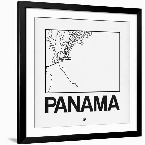 White Map of Panama-NaxArt-Framed Art Print