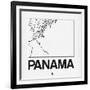 White Map of Panama-NaxArt-Framed Art Print