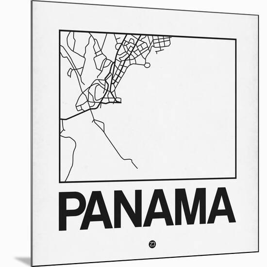 White Map of Panama-NaxArt-Mounted Art Print