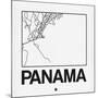White Map of Panama-NaxArt-Mounted Art Print