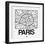 White Map of Paris-NaxArt-Framed Premium Giclee Print