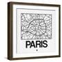 White Map of Paris-NaxArt-Framed Premium Giclee Print