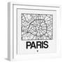 White Map of Paris-NaxArt-Framed Premium Giclee Print