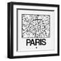 White Map of Paris-NaxArt-Framed Art Print