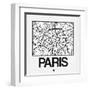White Map of Paris-NaxArt-Framed Art Print
