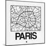 White Map of Paris-NaxArt-Mounted Art Print