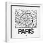 White Map of Paris-NaxArt-Framed Art Print