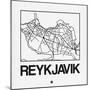 White Map of Reykjavik-NaxArt-Mounted Art Print