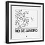 White Map of Rio De Janeiro-NaxArt-Framed Art Print